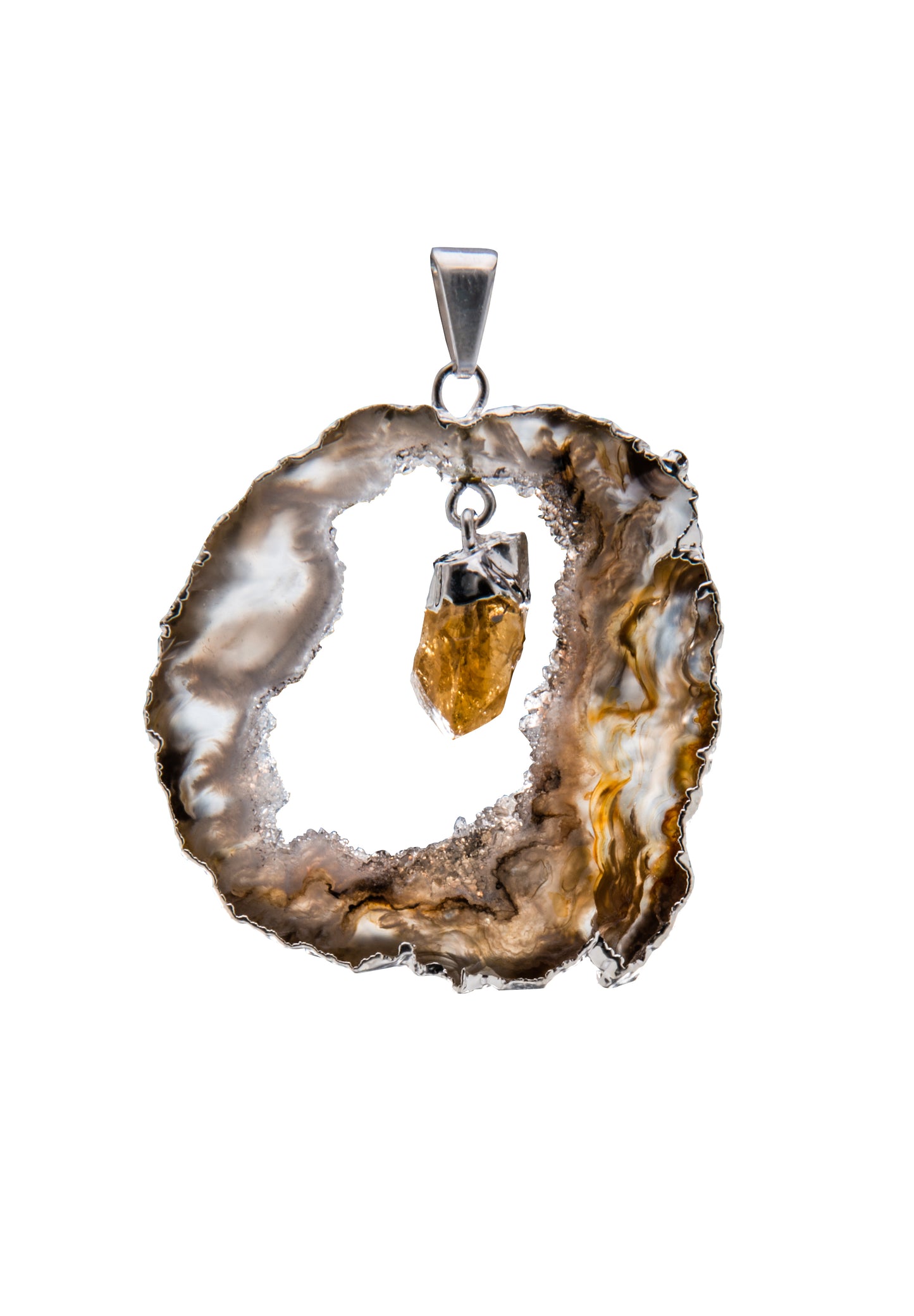 Chapa de Geodo com Ponta de Citrino com Balanço