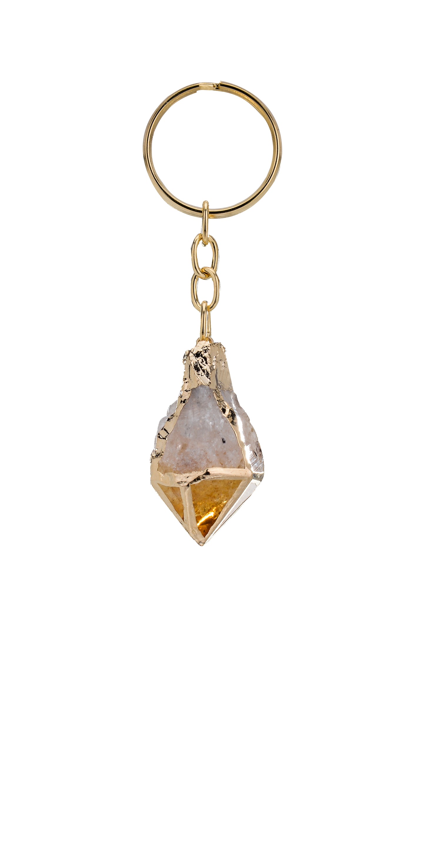 Ponta Natural de Citrino Bordada