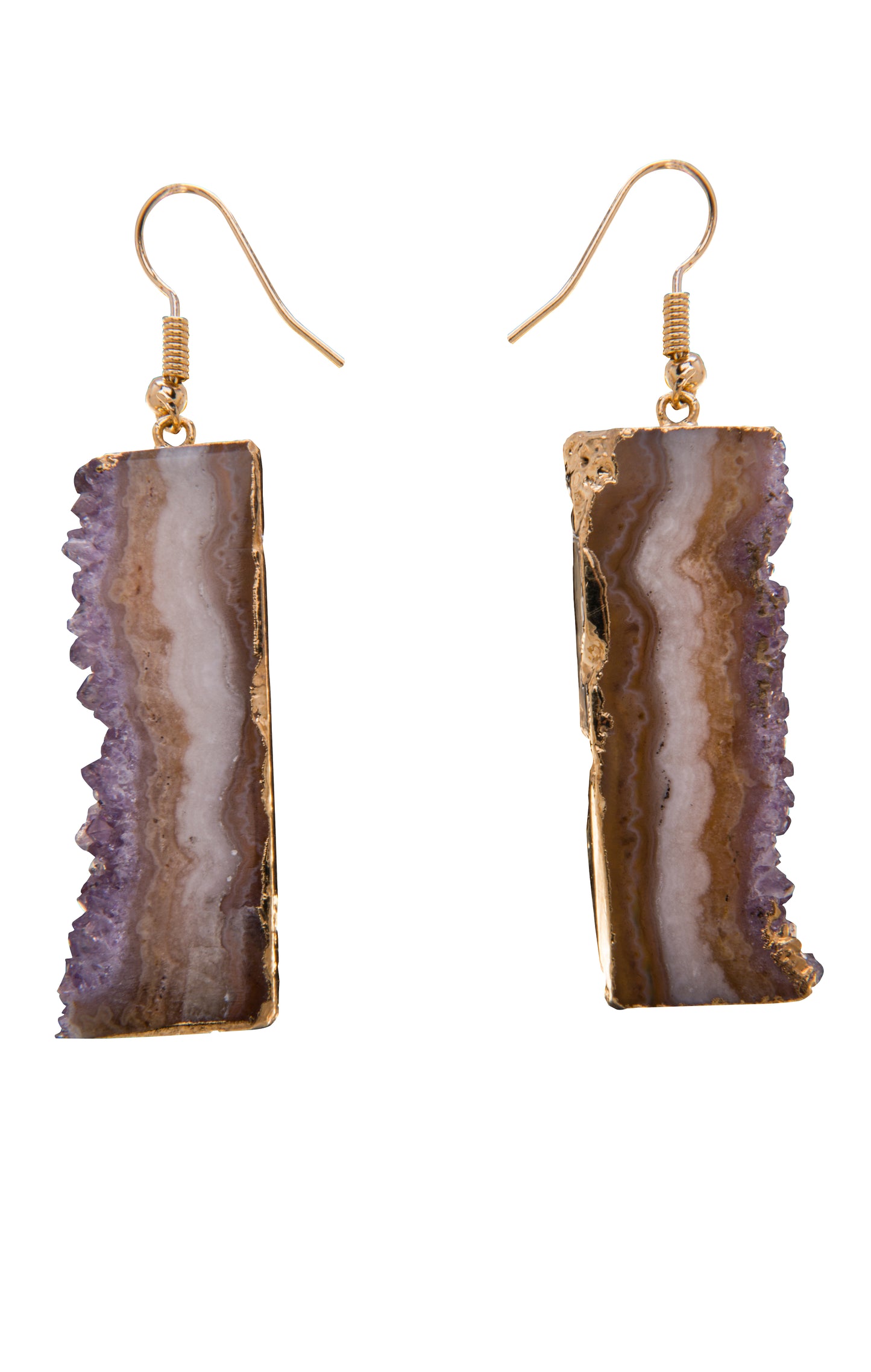 Chapa de Ametista com Pontas para o lado com Electroplate