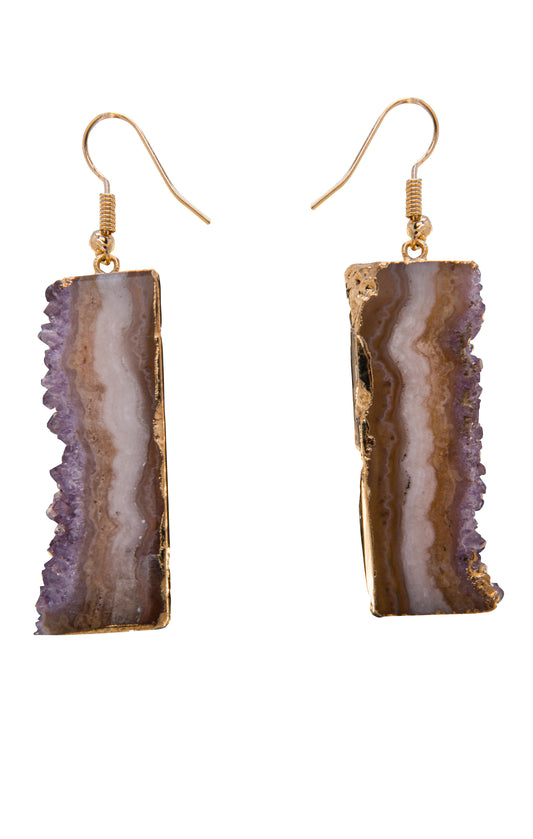 Chapa de Ametista com Pontas para o lado com Electroplate